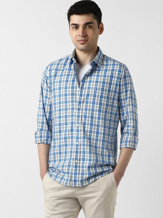 PETER ENGLAND Men Slim Fit Checkered Casual Shirt