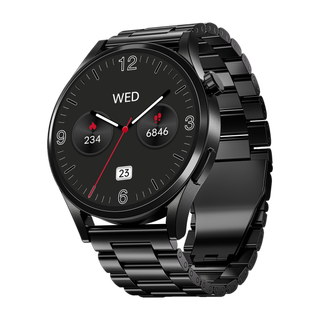boAt Chrome Horizon Smartwatch Steel Black Strap, Free Size