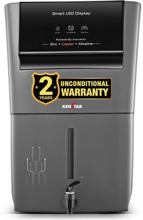 Kenstar Pureza 8 L RO + UV + UF + Copper + Alkaline + Minerals Water Purifier Needs no service for 2 years Grey