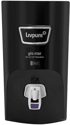 LIVPURE LIV-GLO-STAR-BLACK 7 L RO + UV + UF + Minerals Water Purifier 7 STAGE ADVANCED PURIFICATION| SUITABLE FOR ALL - BOREWELL, TANKER, MUNICIPALITY