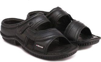 red chief black chappal