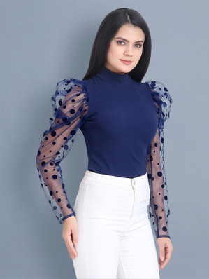 high neck long tops
