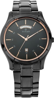 titan black metal watches for men