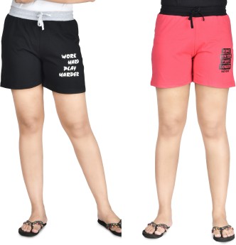 Yingshif Women Summer Beach Shorts Lace Trim Drawstring Lounge Shorts