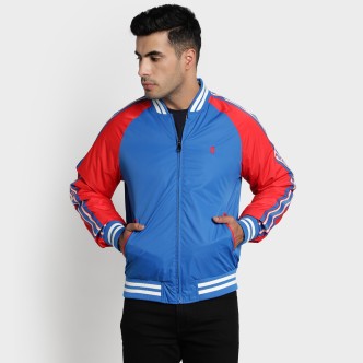 red tape white bomber jacket