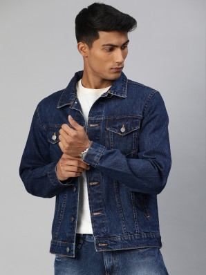 dark blue denim jacket for men