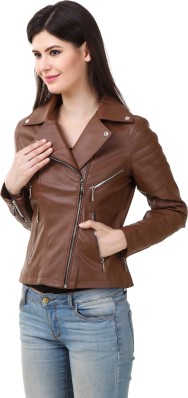 brown motorcycle jacket women