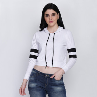 zip up white crop top