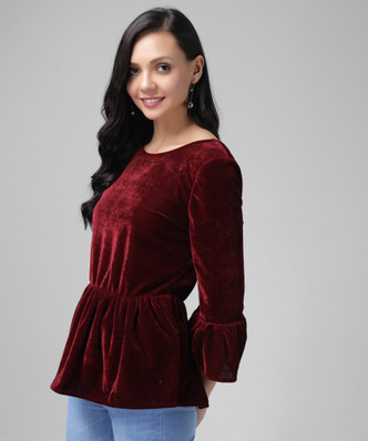 velvet full sleeve top