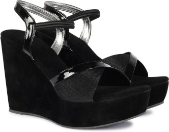 black colour high heels sandals