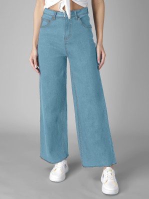 high waist wide leg jeans flipkart