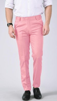 formal pink pants and white shirt