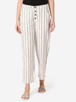 black and white striped jeans womens