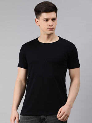 plain black t short