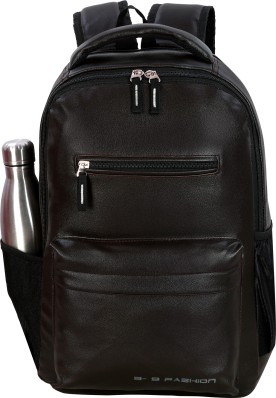 mens black leather backpack