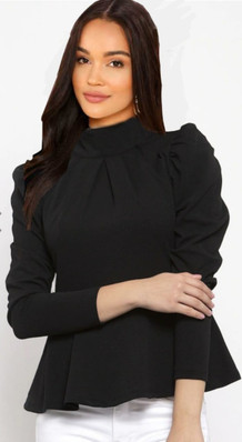 black full neck top