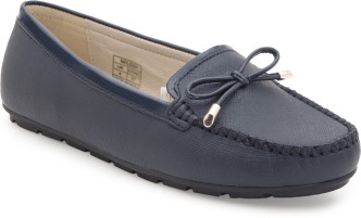 navy leather moccasins womens