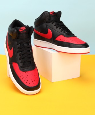 red and black nike shoes