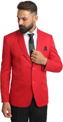 red colour coat suit