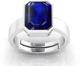 USN Navy Ring Simulated Blue Sapphire 6 Carat Stone Stainless Steel Mens Size 10