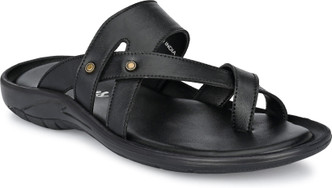 shences black leather slippers