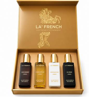 La French Oud Gift Set Adventure Oud Romance Oud Al Hisan Oud Woody 4x20ml Eau de Parfum - 80 ml