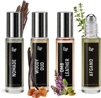 BERGAMOT BEAUTE Discovery Set|4x3ml|Woody & Musky Notes|Long Lasting Perfume - 12 ml For Men
