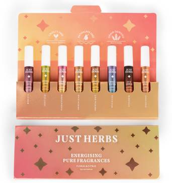 Just Herbs Energising Pure Fragrances Floral & Citrus Set of 8 EDP Eau de Parfum - 24 ml