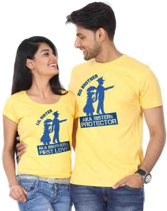 BonOrganik Printed Couple Round Neck 