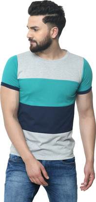 Buy Odoky Color Block Men Round Neck 