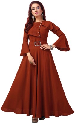 brown long frock