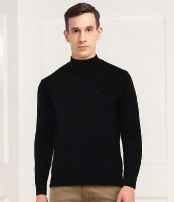 Mens black turtleneck sweater clearance