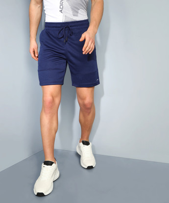 ADRENEX Solid Men Blue Sports Shorts 
