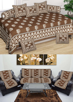 Sofa set cover and diwan 2025 bed cover set in homeshop18