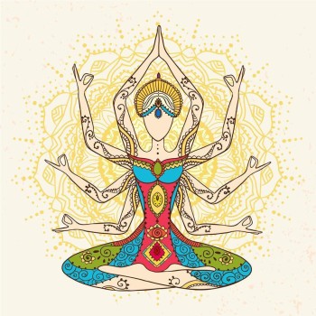 Artzfolio 106.68 cm Traditional Indian Arabic Art with Yoga Design D4 Peel  & Stick Vinyl Wall Sticker 42inch x 42inch (106.7cms x 106.7cms) Self  Adhesive Sticker Price in India - Buy Artzfolio