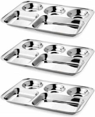 King International Stainless Steel 5 in 1 Five Compartment Divided Dinner  Plate, Set of 2 Pc, 34 cm Sectioned Plate Price in India - Buy King  International Stainless Steel 5 in 1