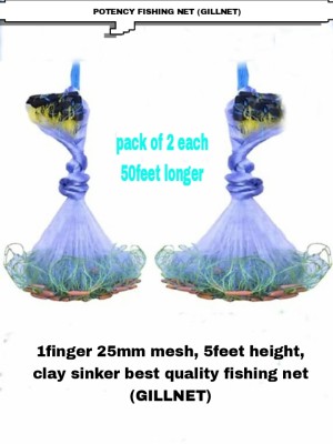 Strong Fishing Line Material Fishing Net Depth 5.5ft Gillnet Length