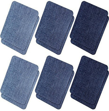 HTVRONT Iron-On Denim Repair Patches - 4 Rolls, 4" X 20", Light Blue For Jeans & Clothing