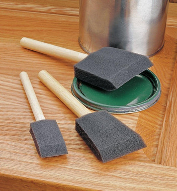 5 PCS 1" Foam Paint Brushes, Reusable Wood Handle Sponge Brushes For