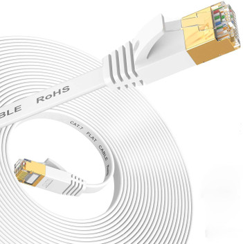 MONDODIGITALE-Cable Ethernet 5 Pièces-0,15M Cat 7 Cable Rj45 15 Centimetre Lan Cable Internet Gigabit Cat7 Cable Reseau Blanc