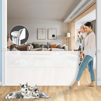thumbnail image 2 of Mesh Dog Gate For Pets, Magic Pet Gate For The House, Portable Indoor Puppy Safety 2 of 14