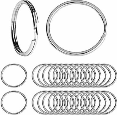 DIY Crafts 5 Sets 20 Pcs - 50 Sets 200 Pcs, Metal Split Keychain Ring Parts  Key Chains with 25mm Open Jump Ring and Connector - Make Your Own Key Ring  (20