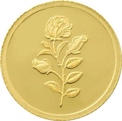 Bangalore Refinery 4 Gram Gold Rose Coin 24 (999) K 4 g Yellow Gold Coin