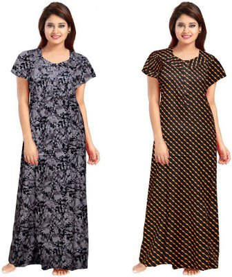 Sajao Creation Pack of 2 Women Nighty Set (Multicolor)
