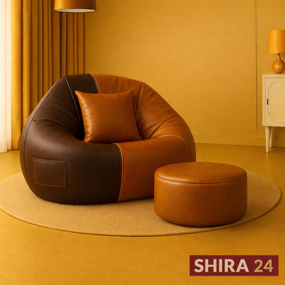 SHIRA 24 4XL Tear Drop Bean Bag Cover (Without Beans) (Tan, Brown)