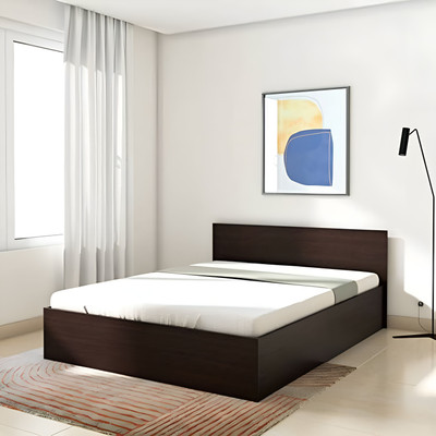 Floresta Wud Engineered Wood King Size Bed for Bedroom & Hotel | Sturdy & Durable Engineered Wood King Box Bed, 208 cm x 188 cm (6.82 ft x 6.17 ft) (Finish Color - Wenge, Delivery Condition - DIY(Do-It-Yourself))