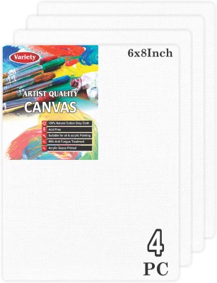 Solimo Cotton Canvas Boards for Painting (8x10, 6x8, 6x6 Combo Pack of  9,White)