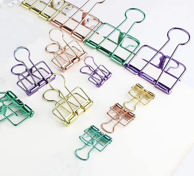 CRIYALE Pack of 10 Premium 19mm Small Metallic Wire Binder Clips for Notes, 19mm Metal clip (Set of 10, Multicolor)