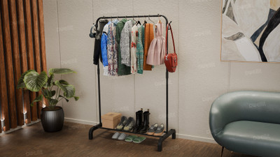 DWELLIT Plastic Coat Stand (Finish Color - Black, DIY(Do-It-Yourself))