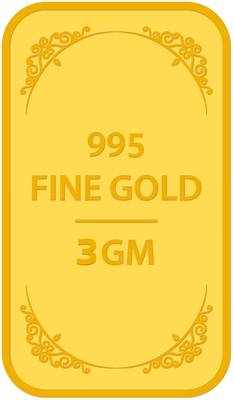 Muthoot Pappachan Swarnavarsham 24k (995) 3 gm Yellow Gold Bar